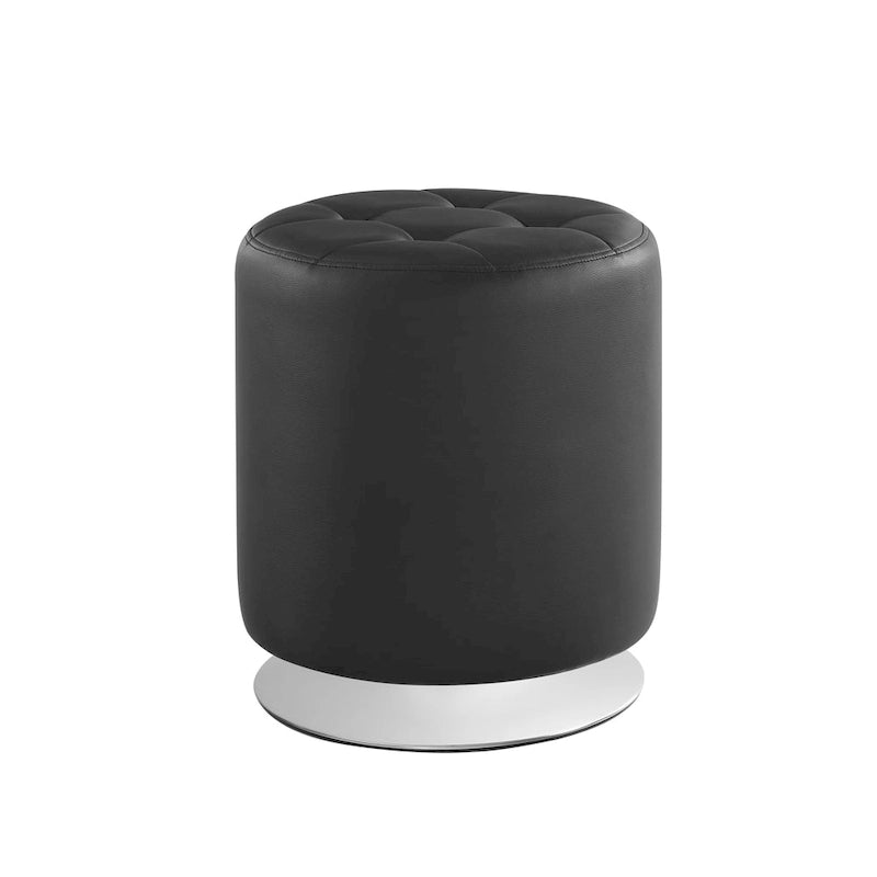 Faux Leather Swivel Ottoman