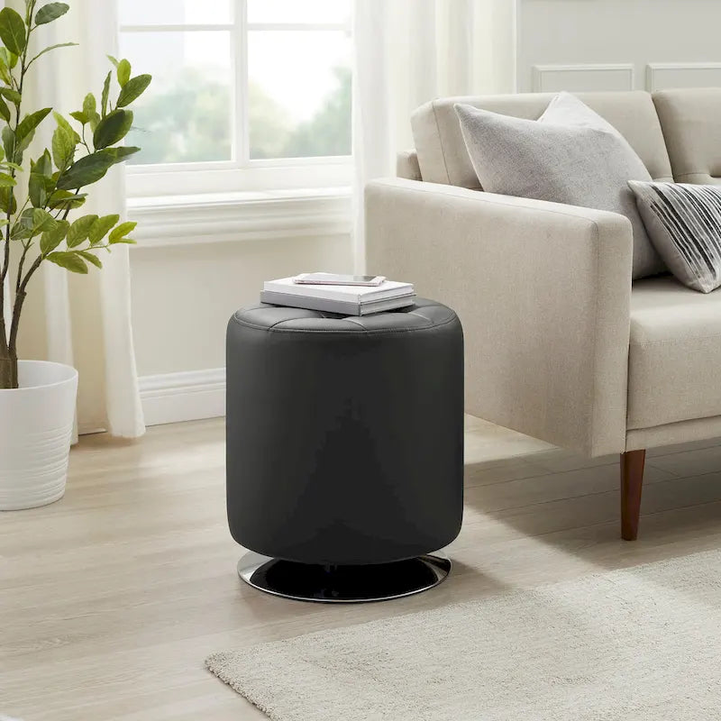 Pouf girevole in similpelle