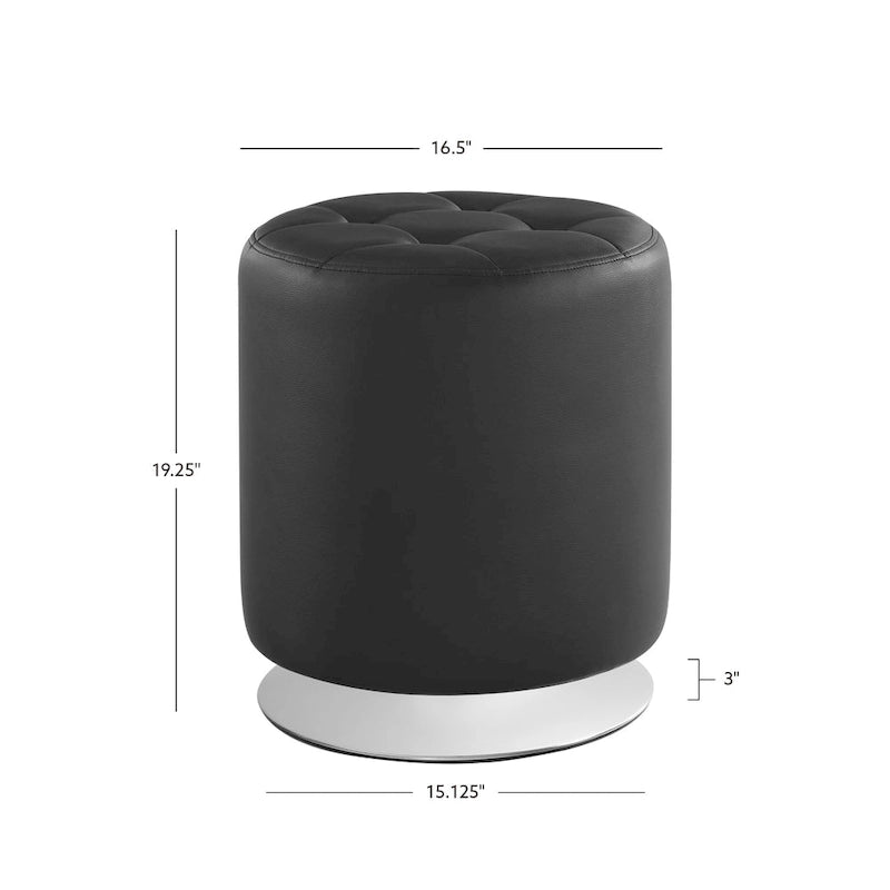 Pouf girevole in similpelle