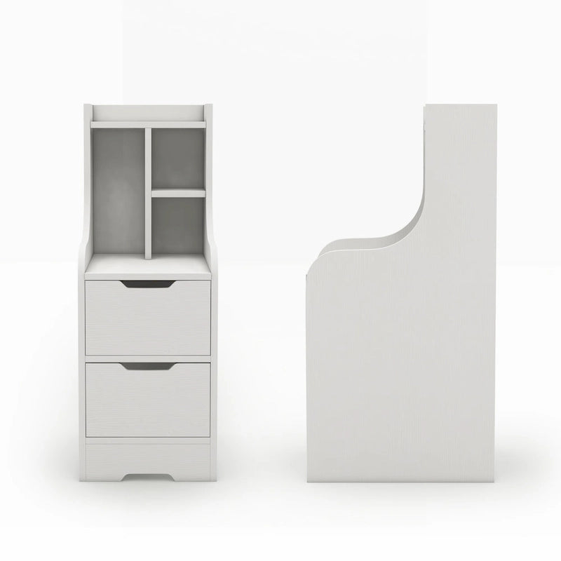 Table de chevet contemporaine à 2 tiroirs avec étagère