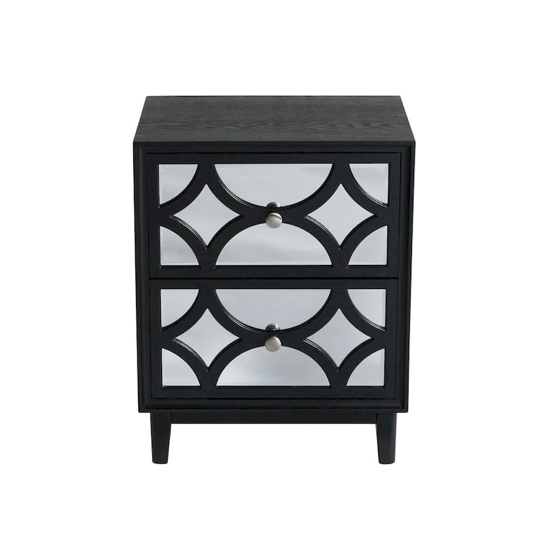 Contemporary Mirror Front Nightstand