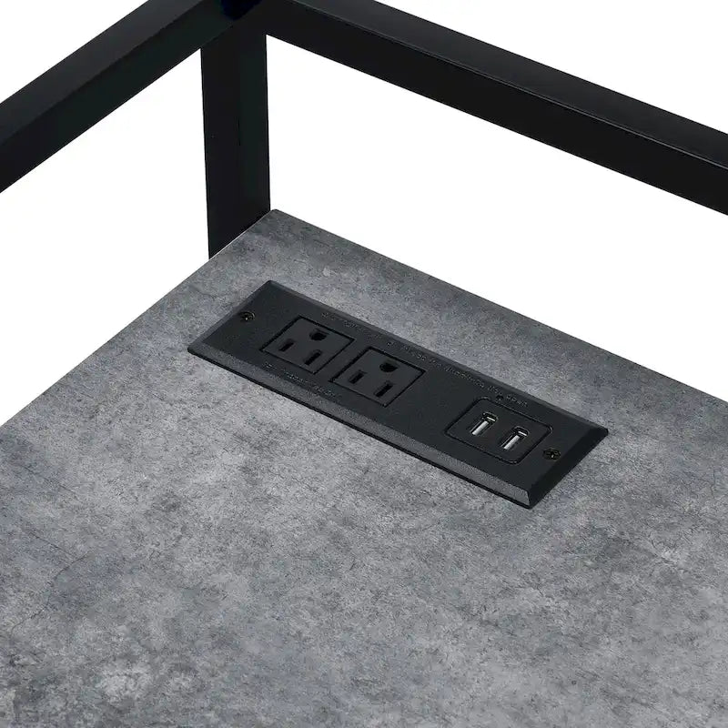 Industrial 49-inch Steel Computer Desk with USBs