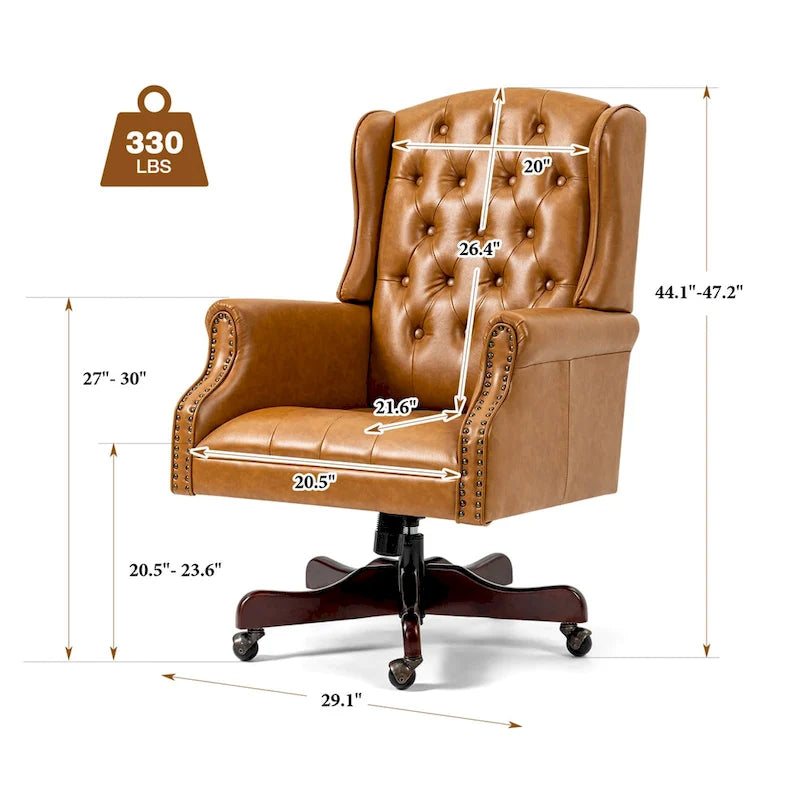 Classic Executive Office Chair High Back Wingback