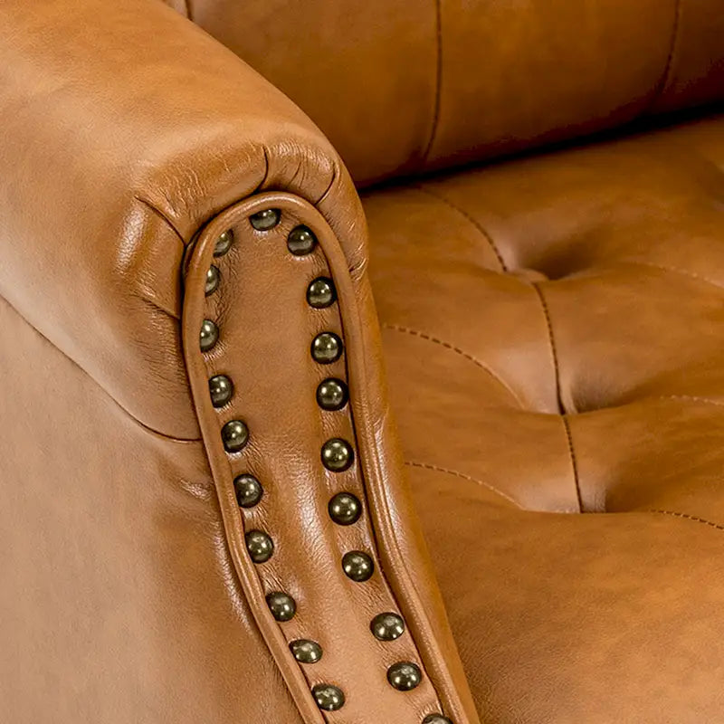Sedia da ufficio classica direzionale con schienale alto e design wingback