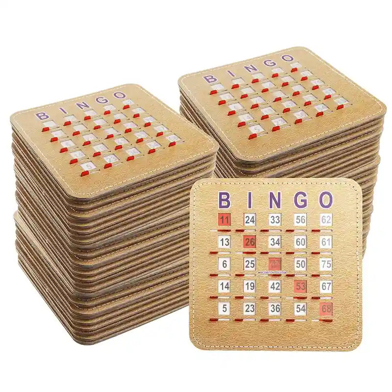 Cartones de bingo con persiana y deslizador de borrado rápido — reinicio deslizante reutilizable con la yema del dedo