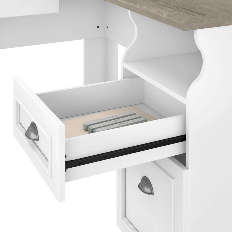 Scrivania a L da 60W con alzata e classificatore laterale