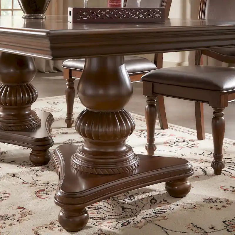 Constantinople Double Pedestal Dining Table with Extending Leaf