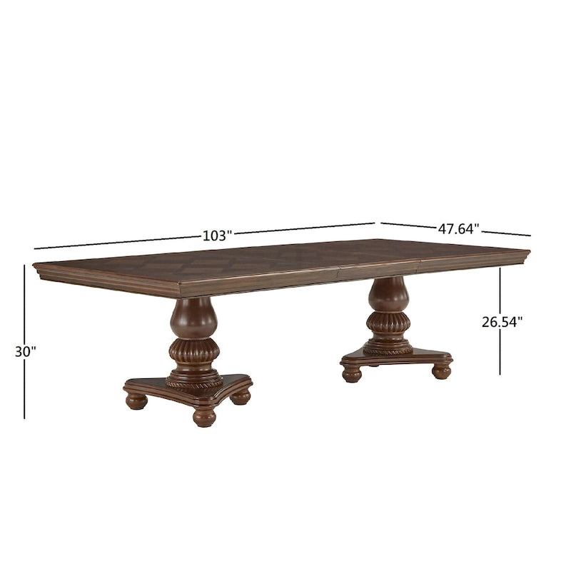 Constantinople Double Pedestal Dining Table with Extending Leaf