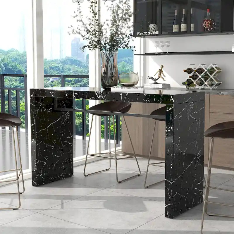 Table de hauteur comptoir de 60 pouces en faux marbre