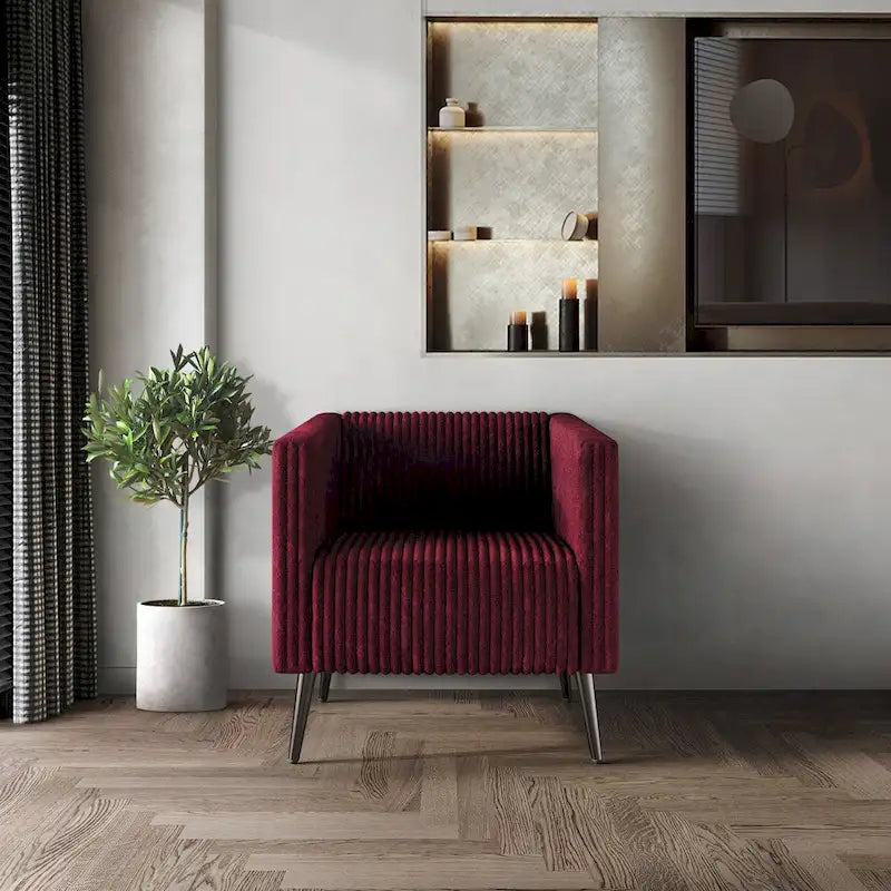 Poltrona moderna e glamour imbottita in velluto