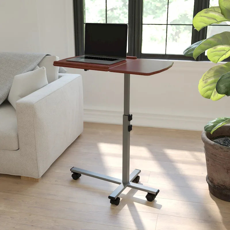 Angle and Height Adjustable Mobile Laptop Table