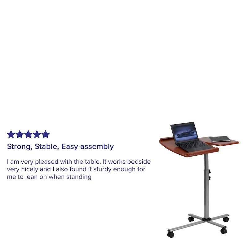 Angle and Height Adjustable Mobile Laptop Table