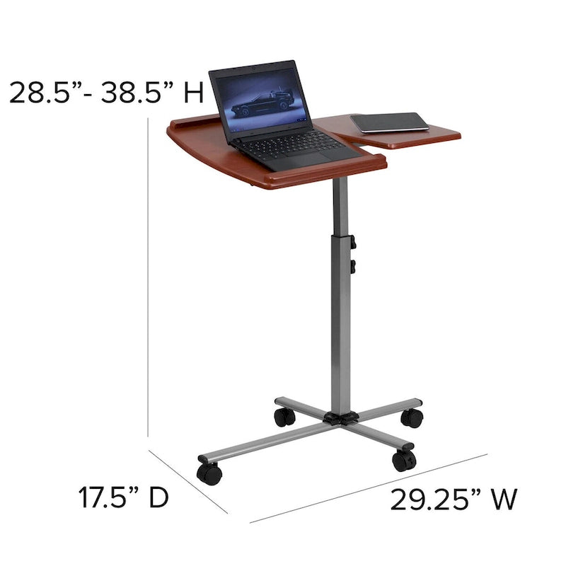 Angle and Height Adjustable Mobile Laptop Table