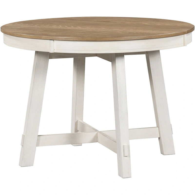 Table à manger ronde extensible avec rallonge de 16 po