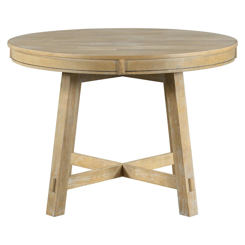 Table à manger ronde extensible avec rallonge de 16 po