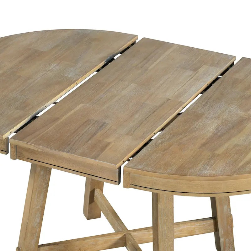 Table à manger ronde extensible avec rallonge de 16 po