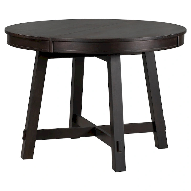 Table à manger ronde extensible avec rallonge de 16 po