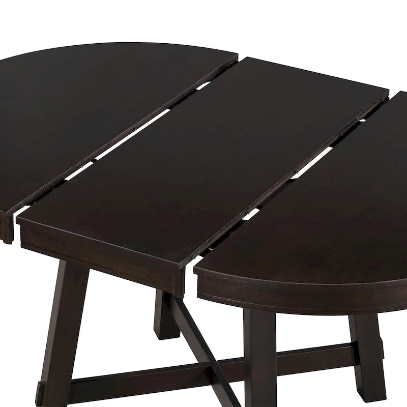 Table à manger ronde extensible avec rallonge de 16 po