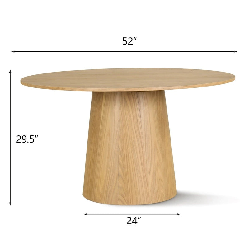 Table à manger ronde de 52" avec piètement central