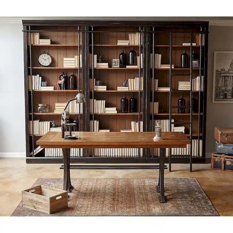 Rustikaler Schreibtisch, Schreibpult, Büroschreibtisch, Braun