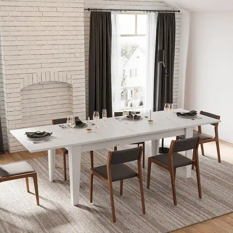 Table à manger rectangulaire extensible pour 4 à 12 personnes