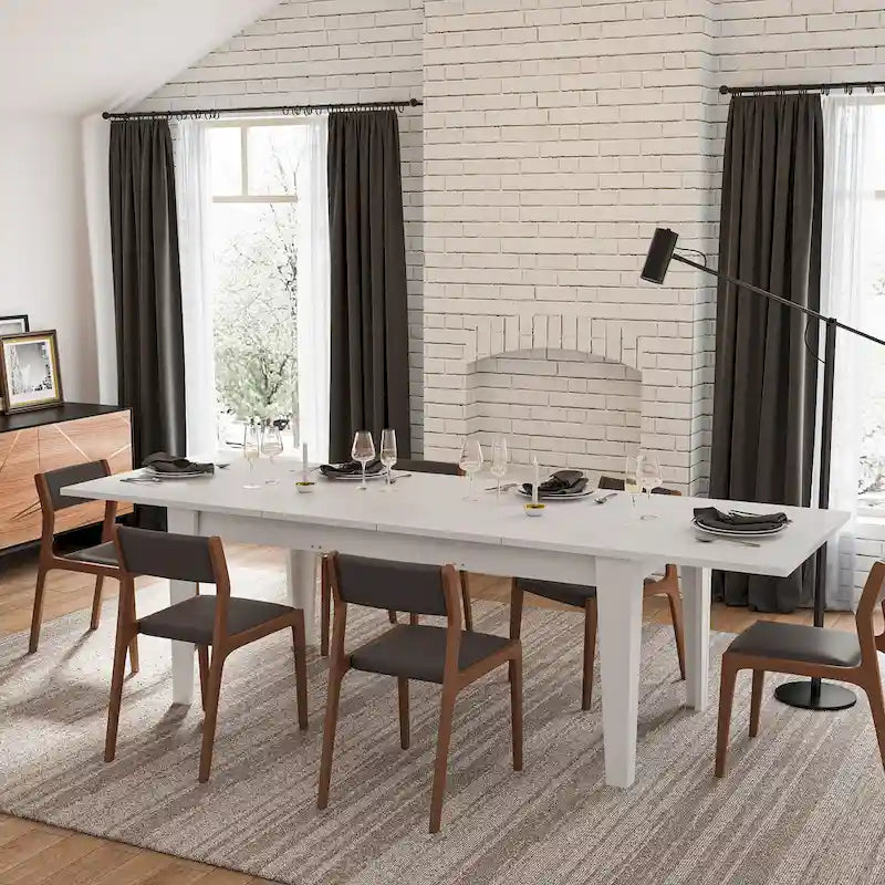 Table à manger rectangulaire extensible pour 4 à 12 personnes