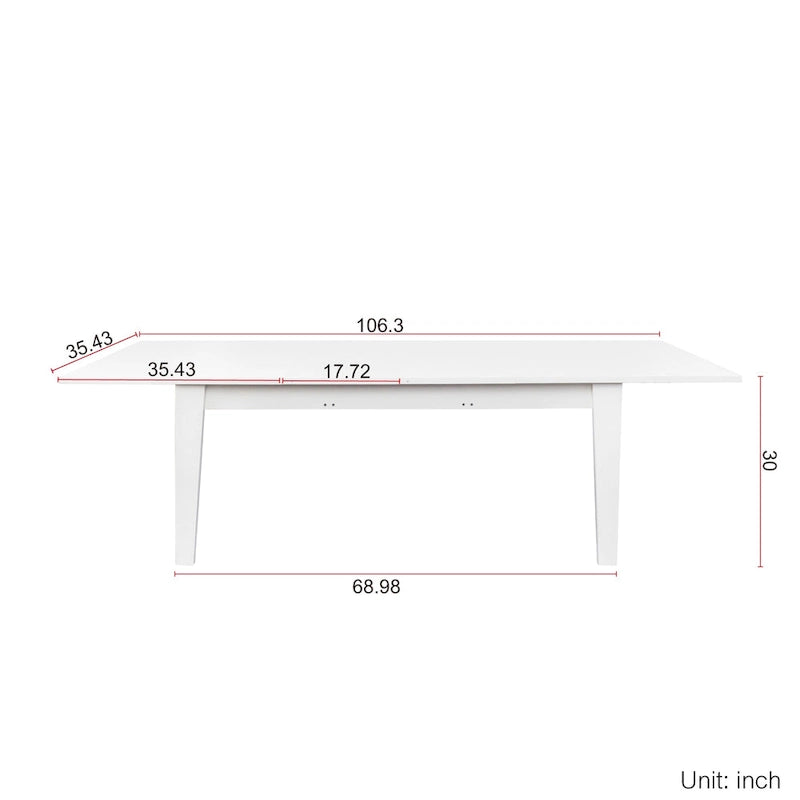Table à manger rectangulaire extensible pour 4 à 12 personnes