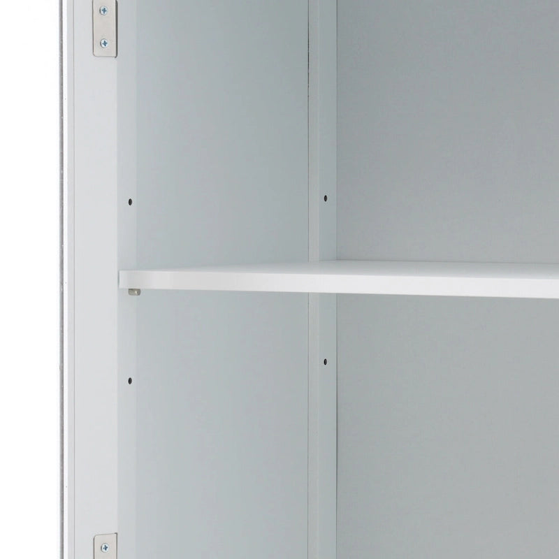 Mobile contenitore alto da bagno con ante in vetro e due cassetti