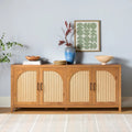 Modern 70-inch Reeded Sideboard with Arched Doors
