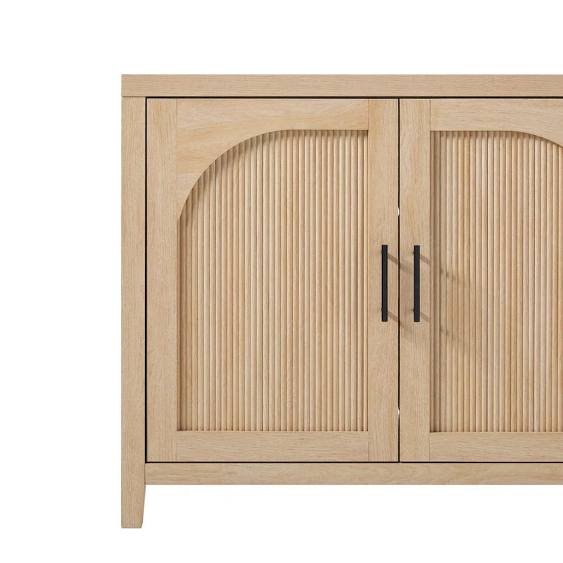 Modern 70-inch Reeded Sideboard with Arched Doors
