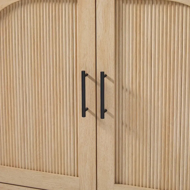 Modern 70-inch Reeded Sideboard with Arched Doors