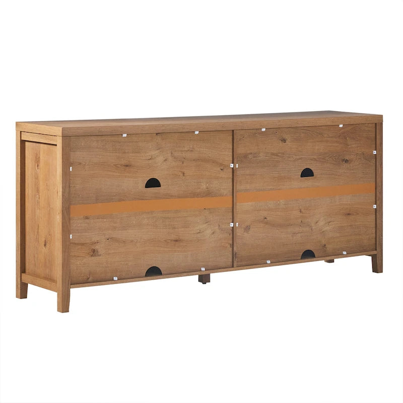 Modern 70-inch Reeded Sideboard with Arched Doors